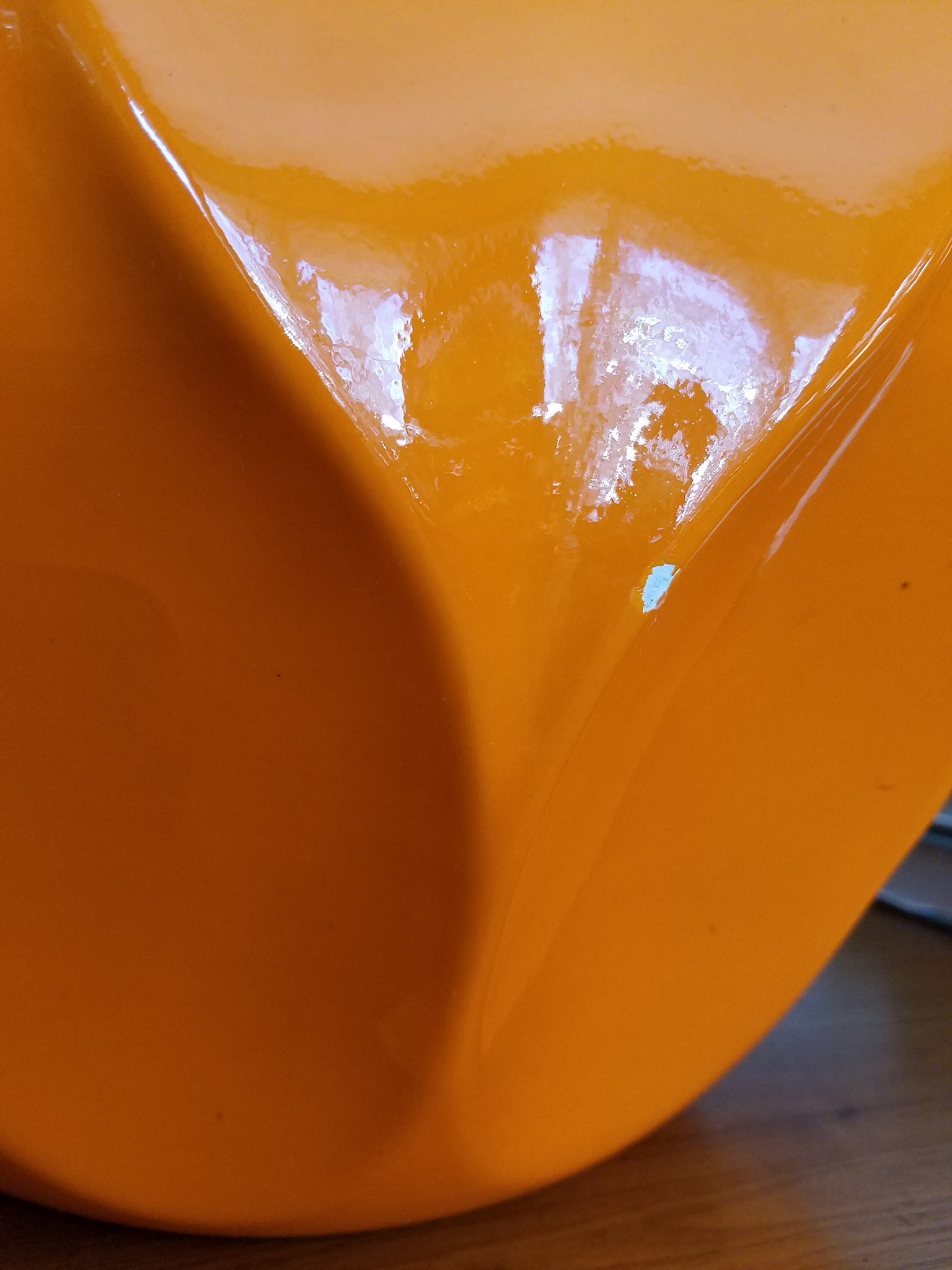 Iconic Pair of Mid-Century Honeycomb Orange Table Lamps_9