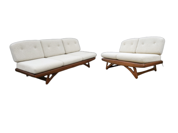 Mid Century Sofa and Loveseat, Adrian Pearsall Style
